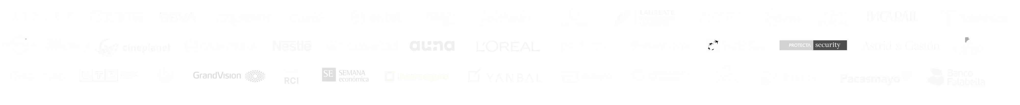 Nuestros clientes: BCP, Rimac, Protecta Security y más